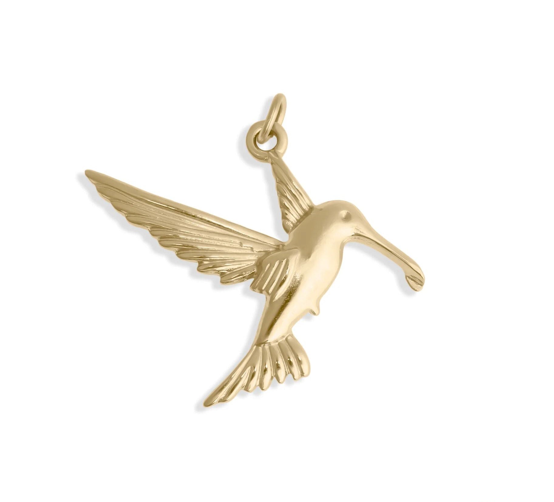18K Gold Hummingbird Charm | Surgical Steel Pendant, Non Tarnish Finish, Delicate Bird Charm - charm | Sunflower Soul Boutique