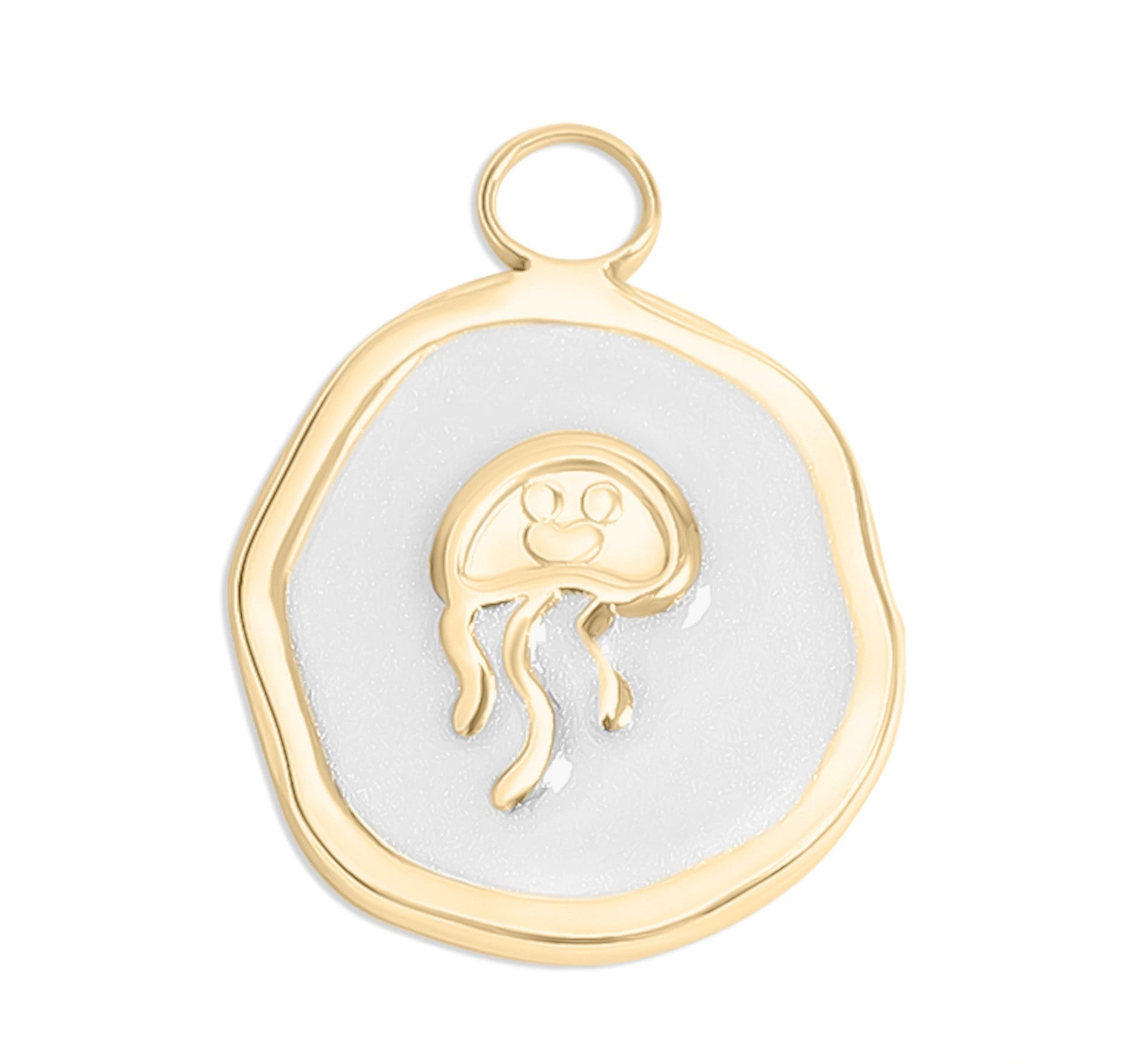 18K Gold Jellyfish Charm – Waterproof Gold Plated Marine Jewelry Pendant - charm | Sunflower Soul Boutique