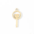 18K Gold Key Charm – Waterproof Gold PVD Charm | Stainless Steel Pendant - charm | Sunflower Soul Boutique