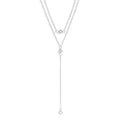 18K Gold Lariat Necklace – PVD Stainless Steel Emerald Stone Pendant, Hypoallergenic - Necklaces | Sunflower Soul Boutique