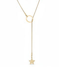 18K Gold Lariat Necklace – Stainless Steel Star Pendant | Hypoallergenic Jewelry - Necklaces | Sunflower Soul Boutique