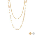 18K Gold Layered Necklace – Paperclip & Curb Chain | Hypoallergenic Jewelry - Necklaces | Sunflower Soul Boutique