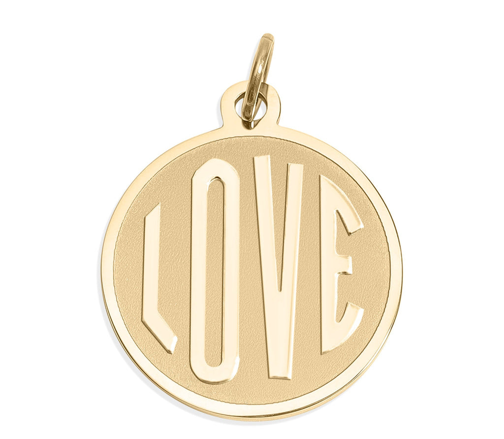 18K Gold Love Charm – Round Gold Pendant | PVD Coated Jewelry Accessory - charm | Sunflower Soul Boutique