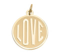 18K Gold Love Charm – Round Gold Pendant | PVD Coated Jewelry Accessory - charm | Sunflower Soul Boutique