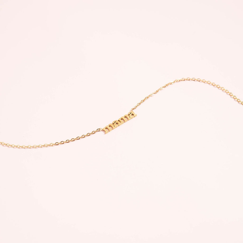18K Gold Mama Necklace – Hypoallergenic Stainless Steel Pendant Gift for Mom - Necklaces | Sunflower Soul Boutique