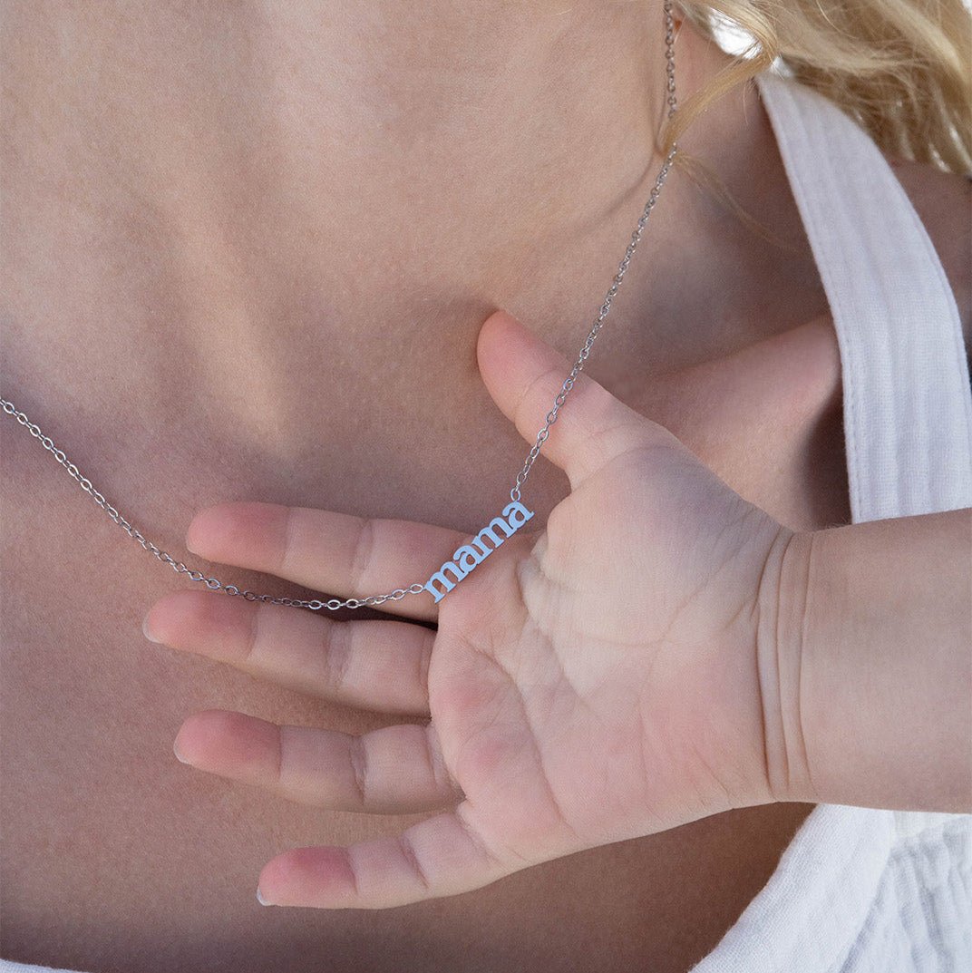 18K Gold Mama Necklace – Hypoallergenic Stainless Steel Pendant Gift for Mom - Necklaces | Sunflower Soul Boutique