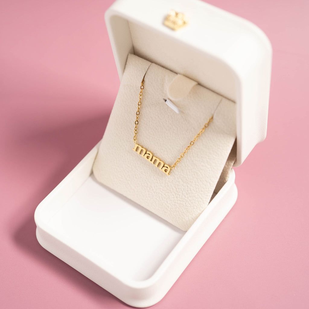 18K Gold Mama Necklace – Hypoallergenic Stainless Steel Pendant Gift for Mom - Necklaces | Sunflower Soul Boutique