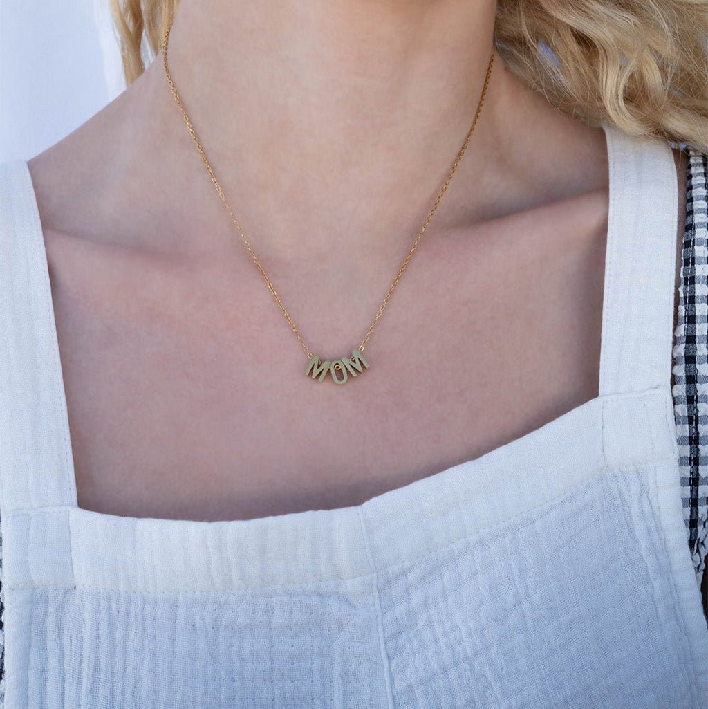 18K Gold Mom Necklace – Hypoallergenic Stainless Steel PVD Coated Gift - Necklaces | Sunflower Soul Boutique