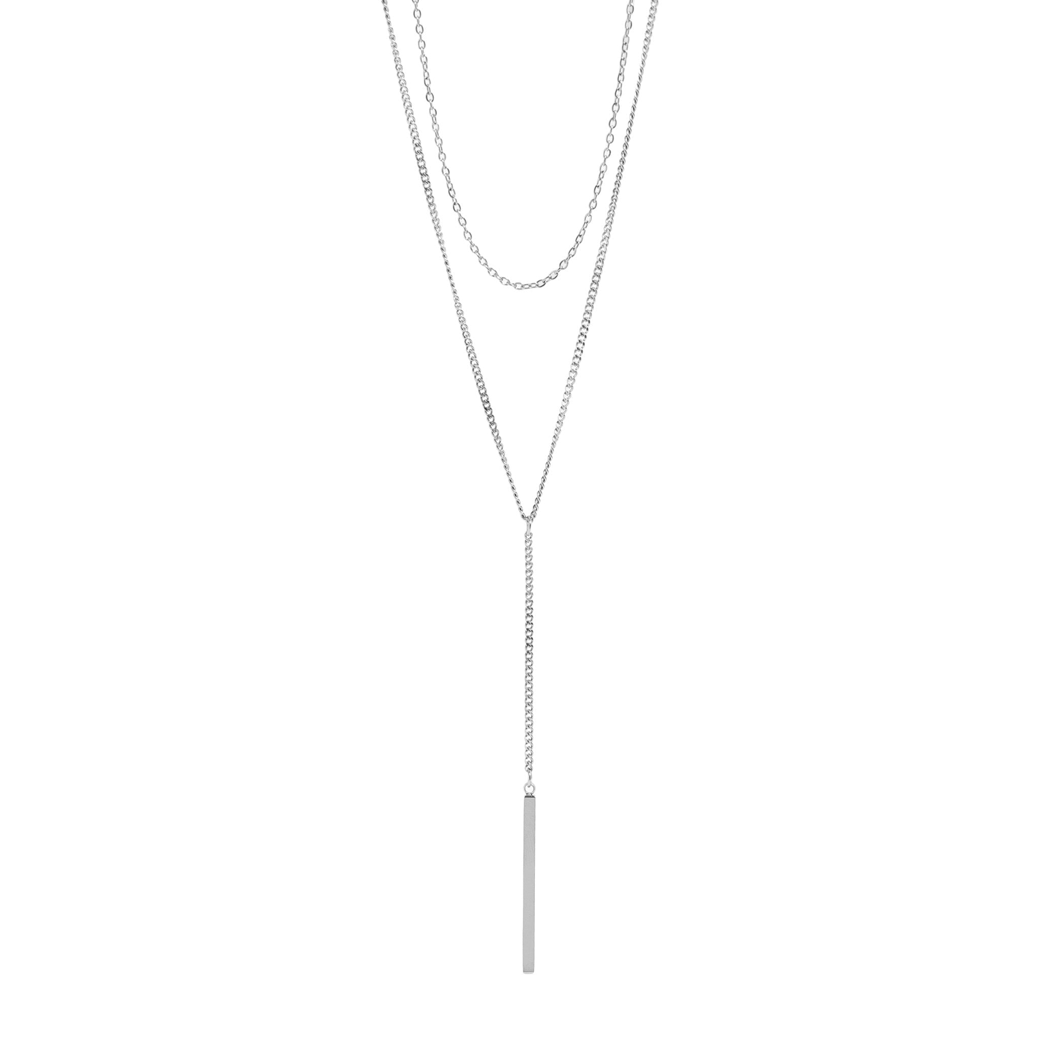 18K Gold Necklace – Layered Lariat Y-Shaped Bar Pendant | Stainless Steel Jewelry - Necklaces | Sunflower Soul Boutique