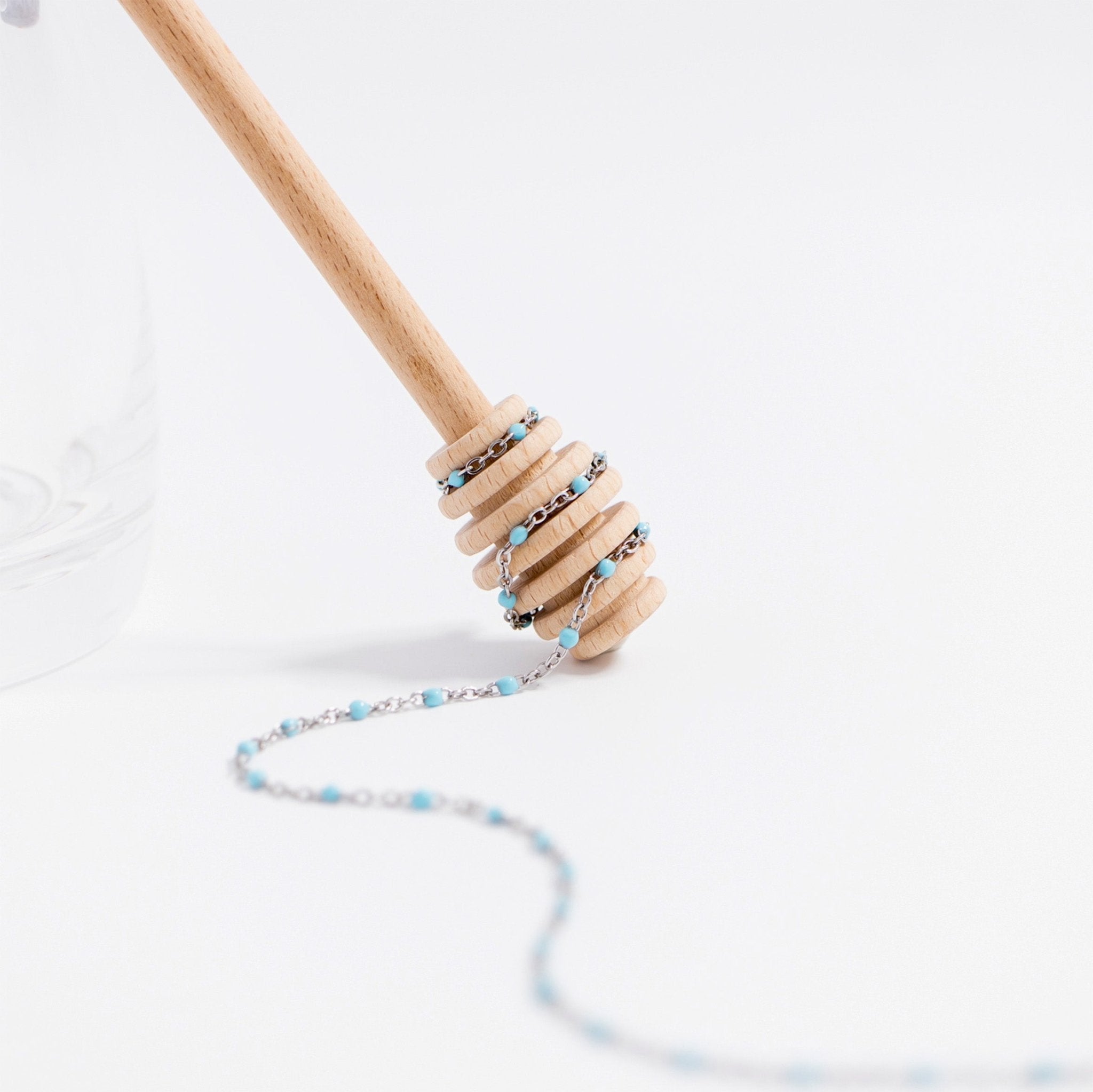 18K Gold Necklace – Turquoise Bead Chain | Boho Style Jewelry, Stainless Steel - Necklaces | Sunflower Soul Boutique