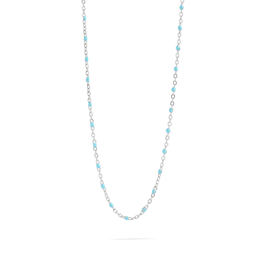 18K Gold Necklace – Turquoise Bead Chain | Boho Style Jewelry, Stainless Steel - Necklaces | Sunflower Soul Boutique