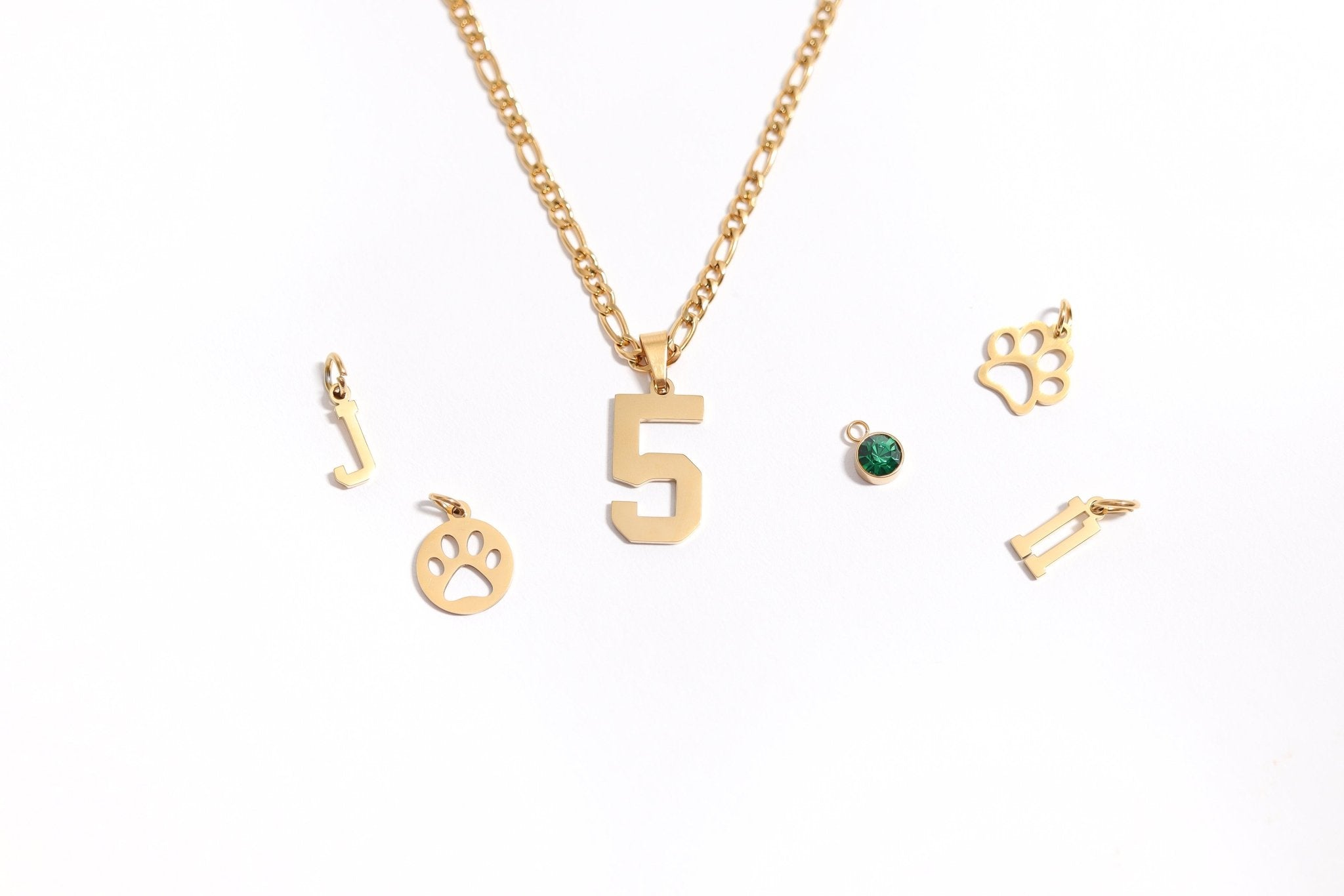 18K Gold Number Pendant – Stylish Athlete Accessory | Scratch Resistant Stainless Steel - Pendants | Sunflower Soul Boutique