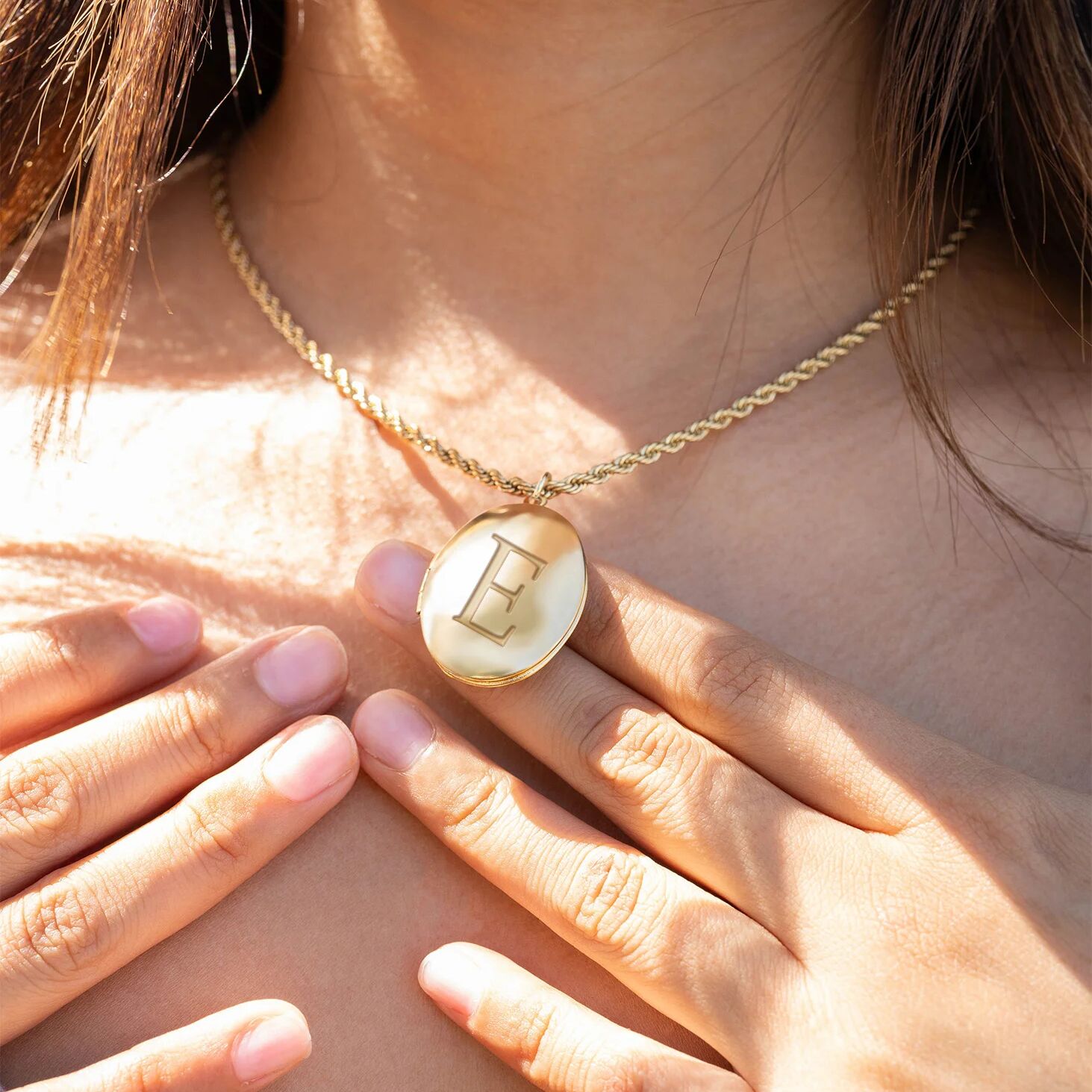 18K Gold Oval Locket – Waterproof Gold Locket Pendant | Hypoallergenic Jewelry Gift - charm | Sunflower Soul Boutique