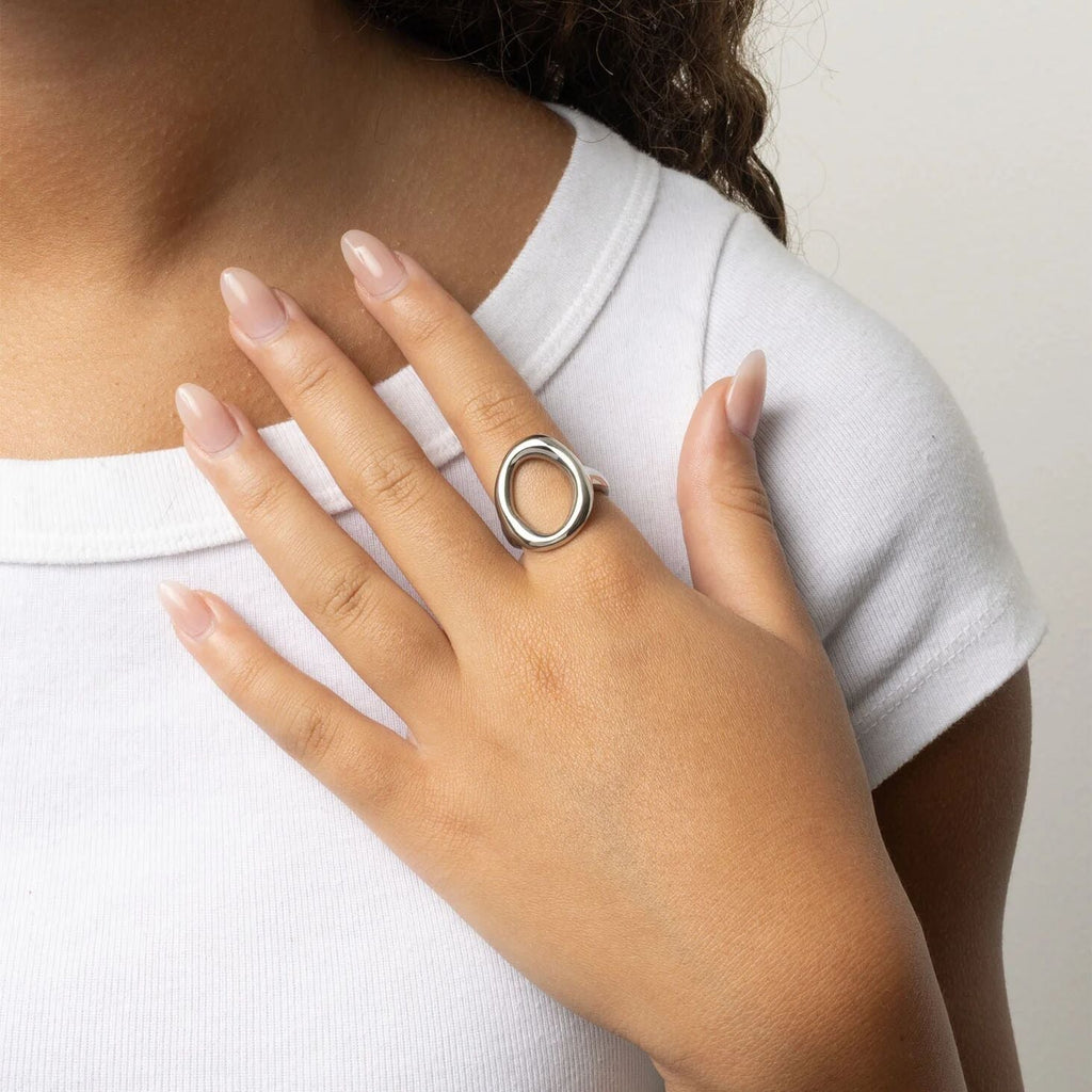 18K Gold Oval Ring – Durable Stainless Steel Jewelry With Comfort Fit Band - Rings | Sunflower Soul Boutique
