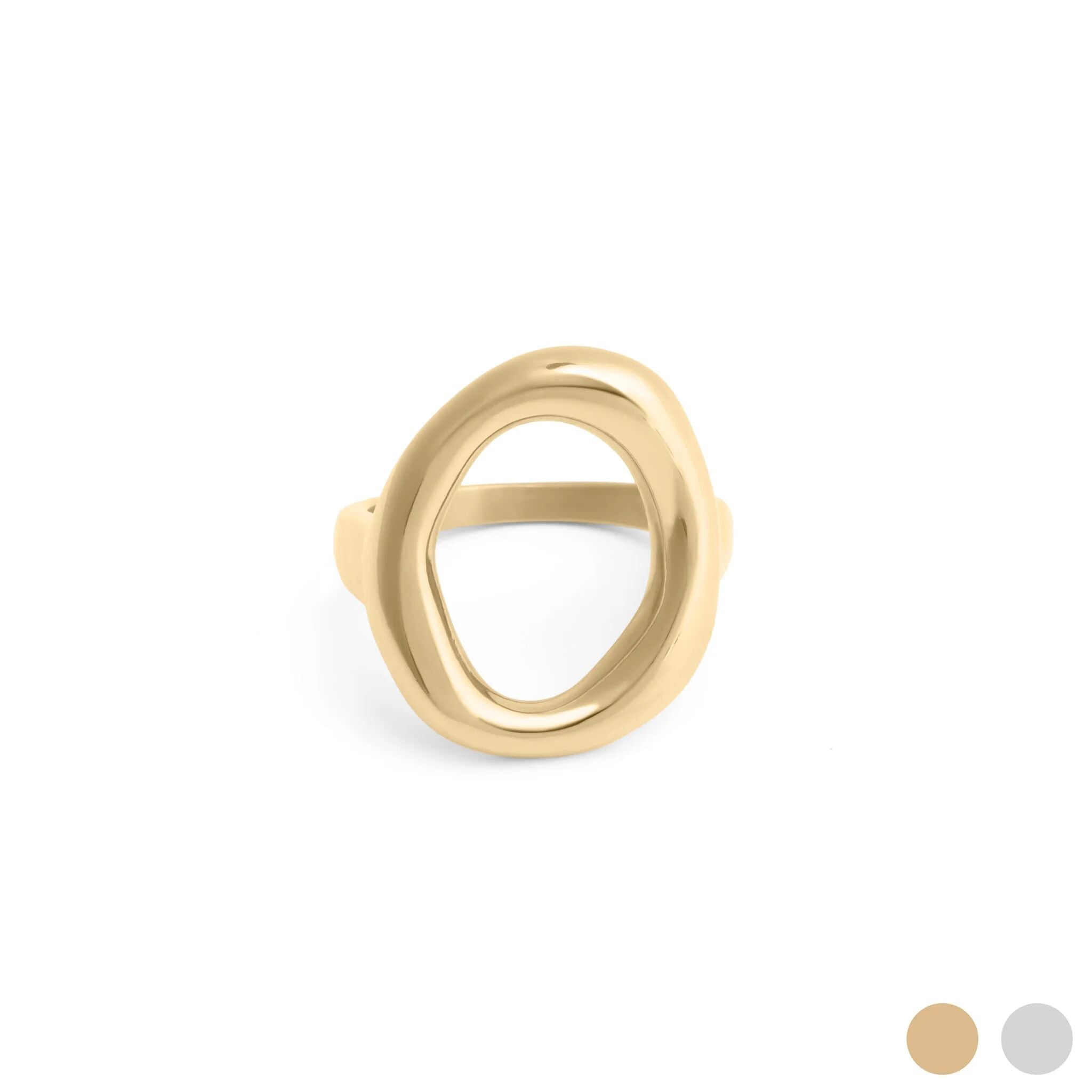 18K Gold Oval Ring – Durable Stainless Steel Jewelry With Comfort Fit Band - Rings | Sunflower Soul Boutique