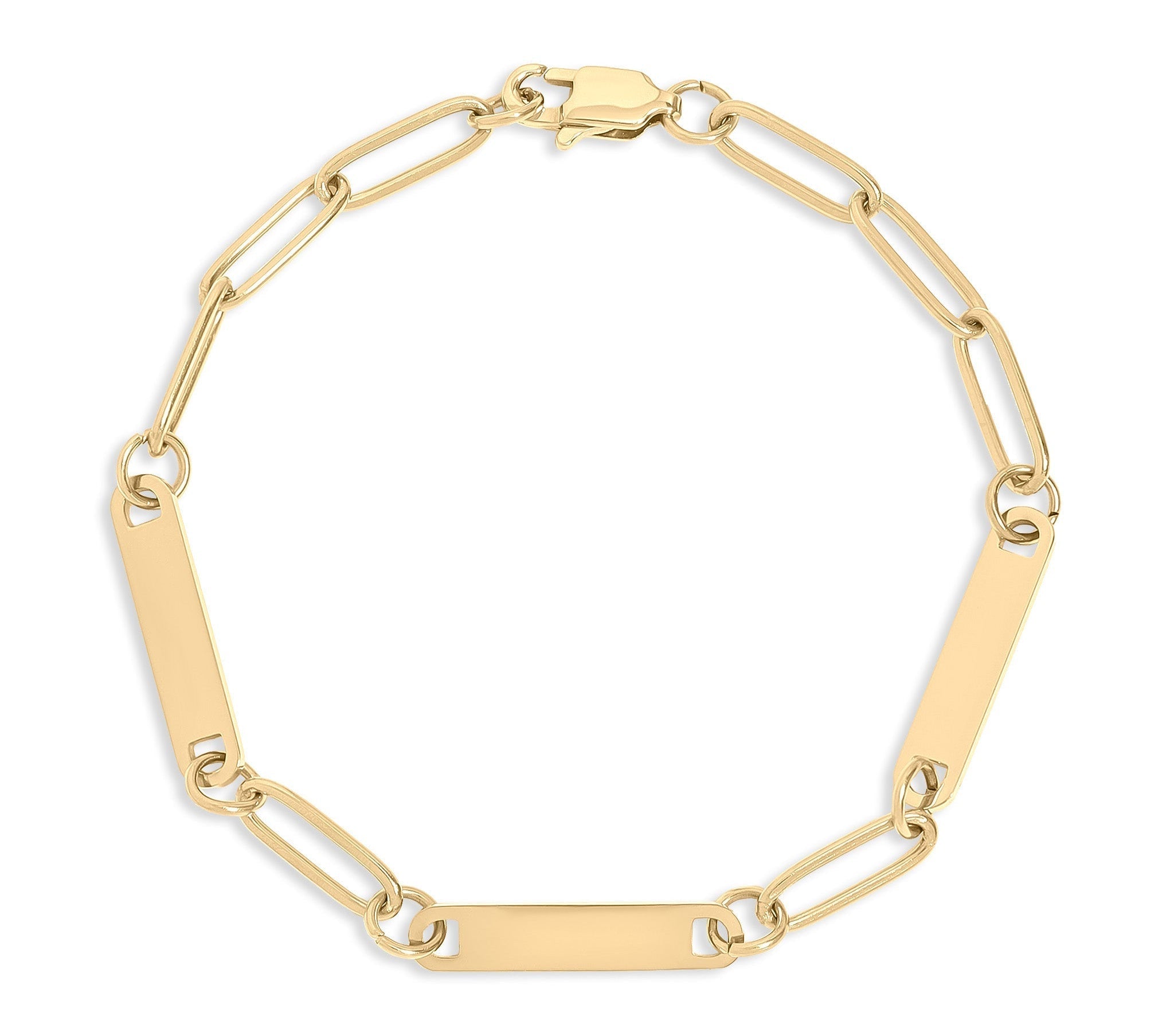 18K Gold Paperclip Bracelet – Custom Engravable Stainless Steel Jewelry Hypoallergenic - Bracelets | Sunflower Soul Boutique
