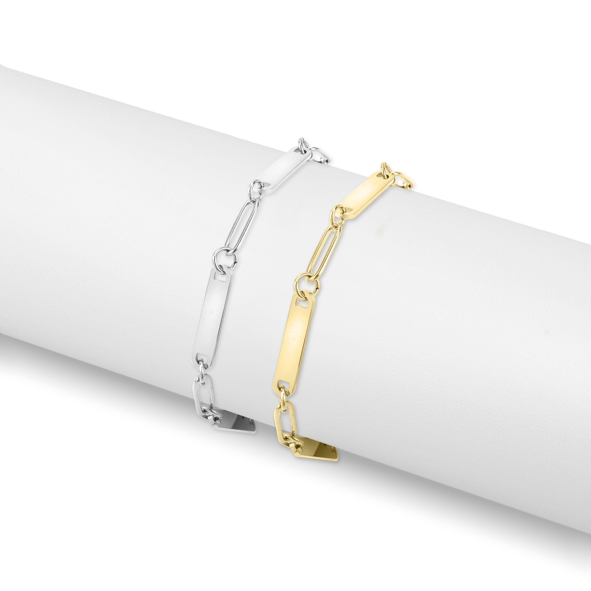 18K Gold Paperclip Bracelet – Custom Engravable Stainless Steel Jewelry Hypoallergenic - Bracelets | Sunflower Soul Boutique