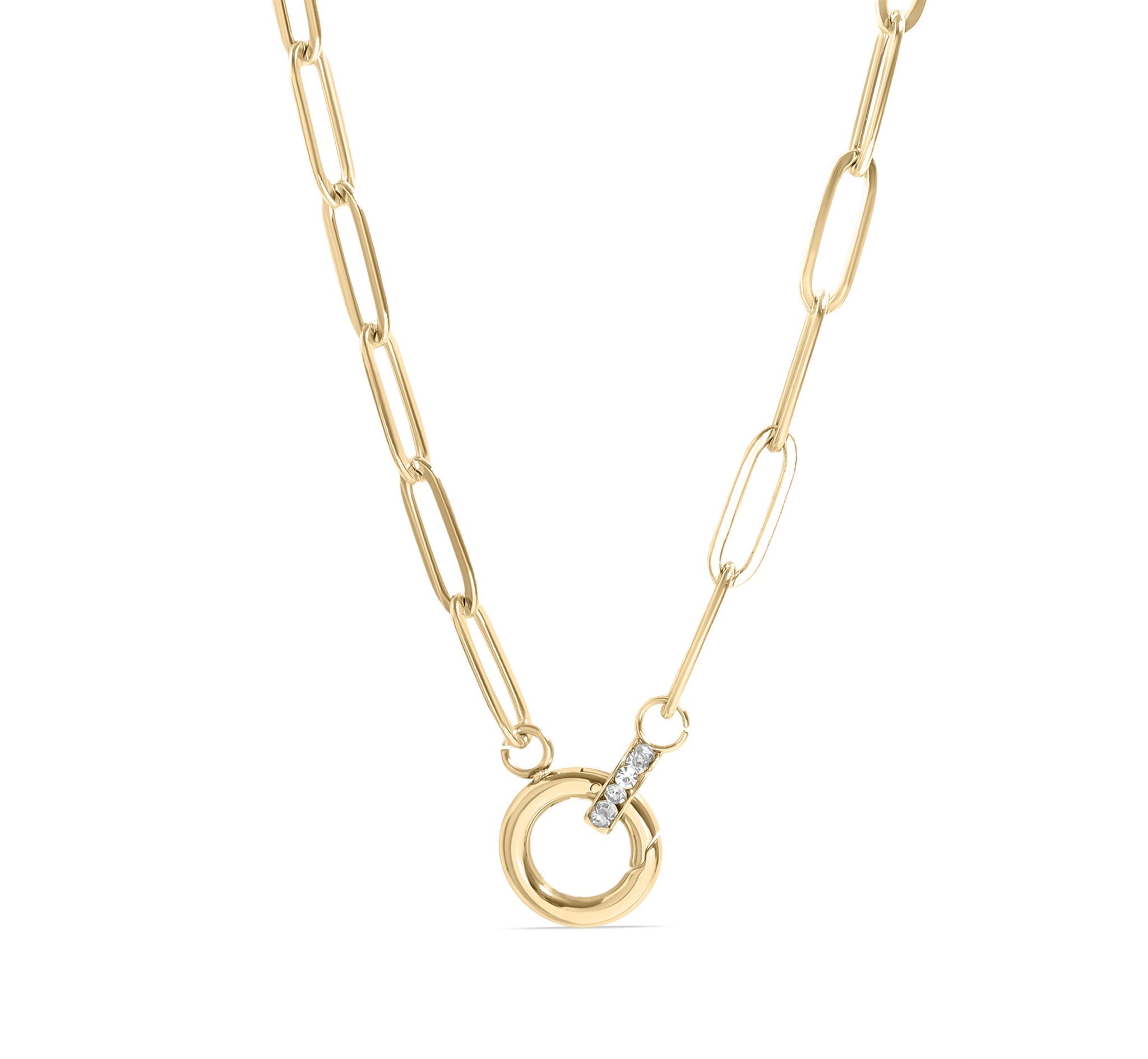 18K Gold Paperclip Necklace – Elegant Gold Chain With Carabiner Clasp Charm - Necklaces | Sunflower Soul Boutique
