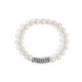 18K Gold Pearl Bracelet – 8mm Glass Pearl Jewelry | Tarnish Resistant Stretch - Bracelets | Sunflower Soul Boutique