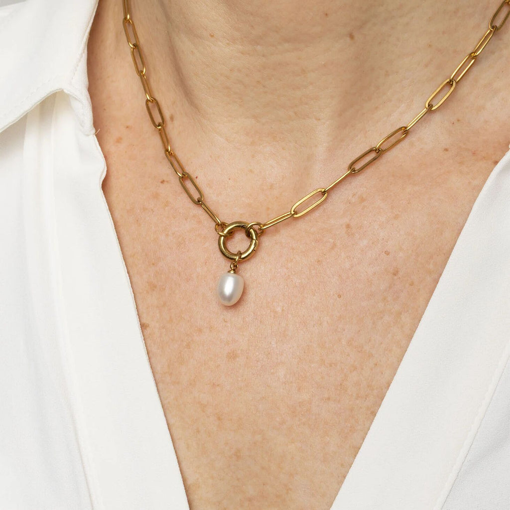 18K Gold Pearl Charm – Durable Gold Plated Charm With Freshwater Pearl Jewelry - Charms | Sunflower Soul Boutique