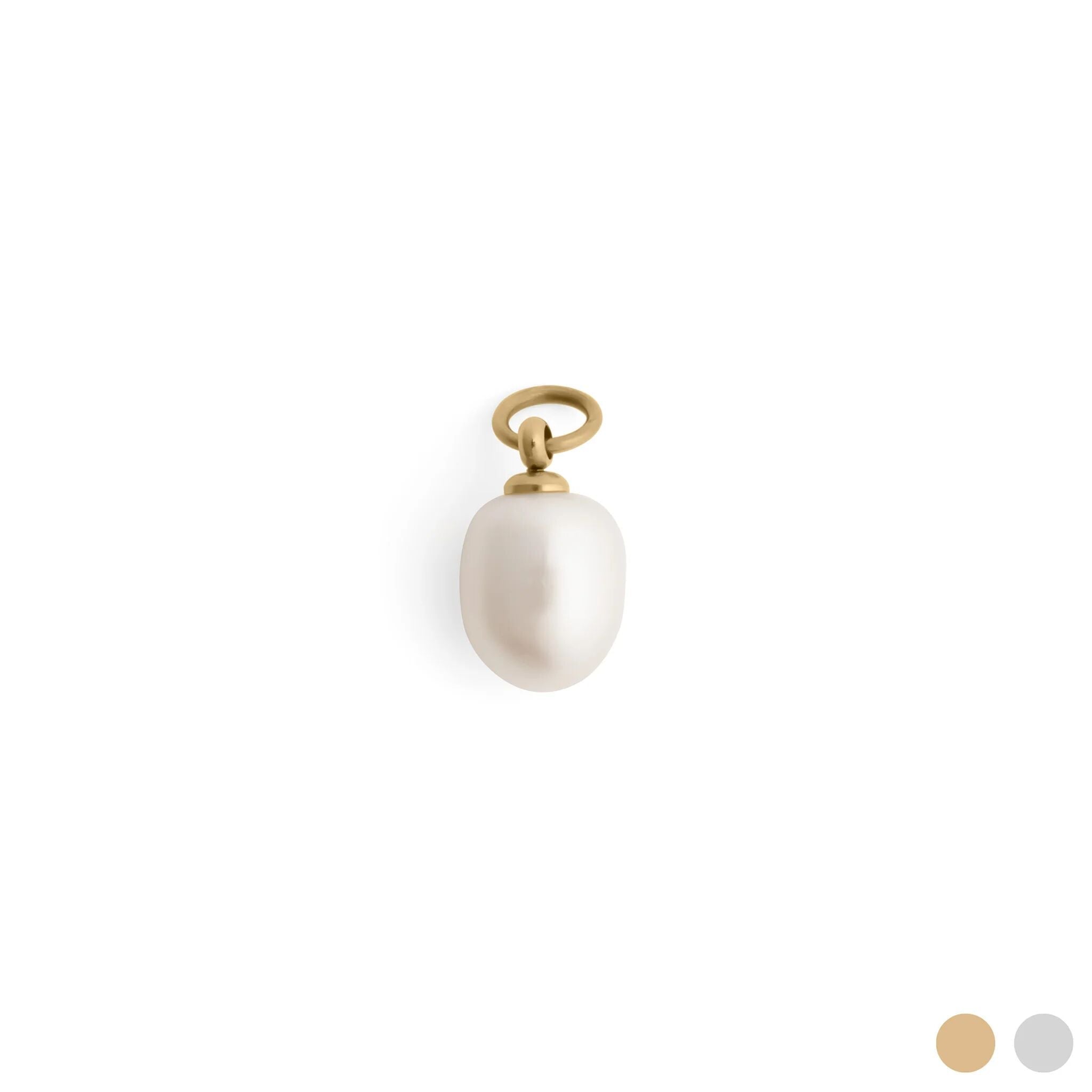 18K Gold Pearl Charm – Durable Gold Plated Charm With Freshwater Pearl Jewelry - Charms | Sunflower Soul Boutique