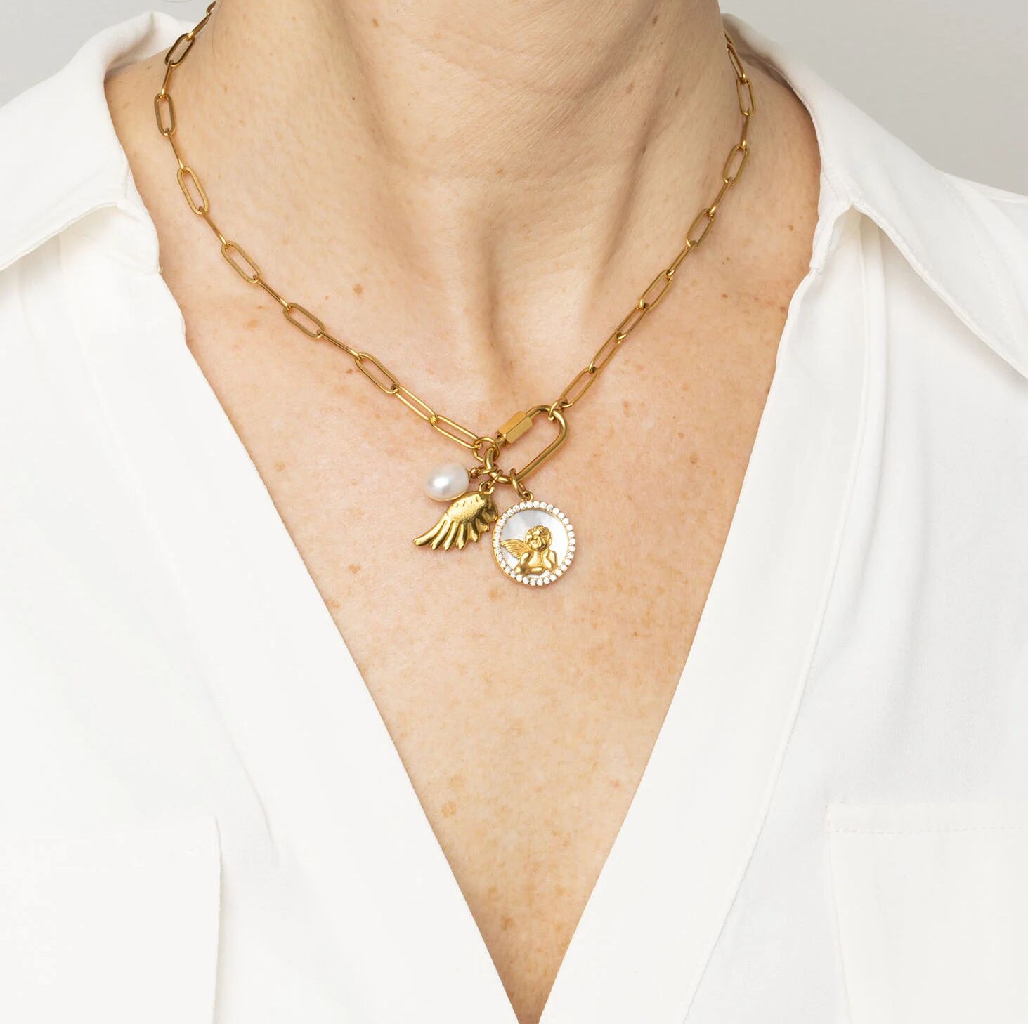 18K Gold Pearl Charm – Durable Gold Plated Charm With Freshwater Pearl Jewelry - Charms | Sunflower Soul Boutique