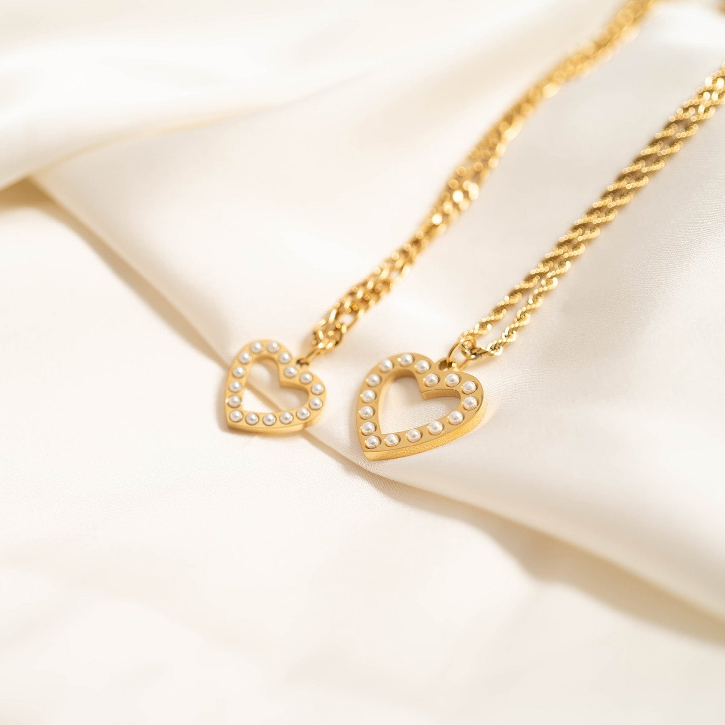 18K Gold Pearl Charm – Heart Shaped Stainless Steel Charm | PVD Coated Jewelry - charm | Sunflower Soul Boutique