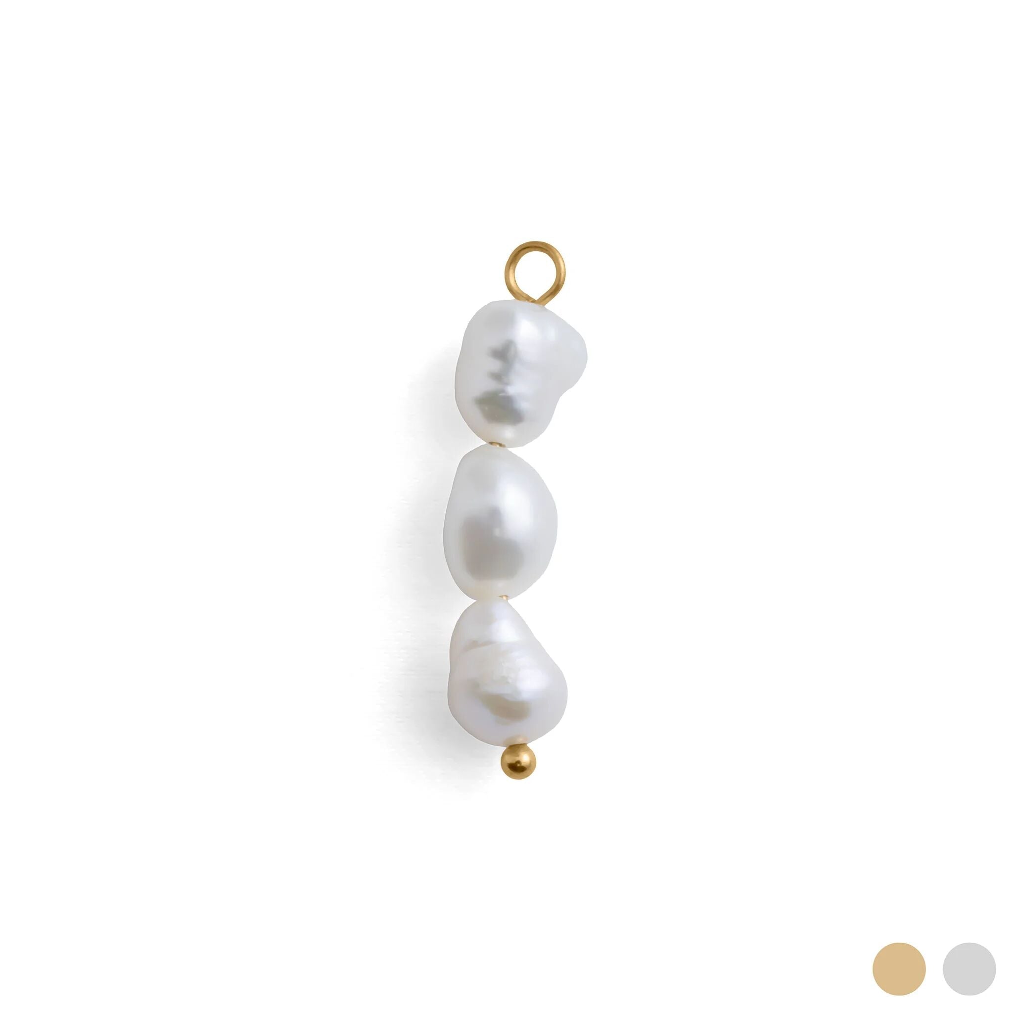18K Gold Pearl Charm – Tarnish Resistant Stainless Steel Triple Pearl Pendant - Charms | Sunflower Soul Boutique