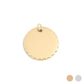 18K Gold Pendant - Durable Round Stainless Steel Pendant With Grooved Design - Pendants | Sunflower Soul Boutique