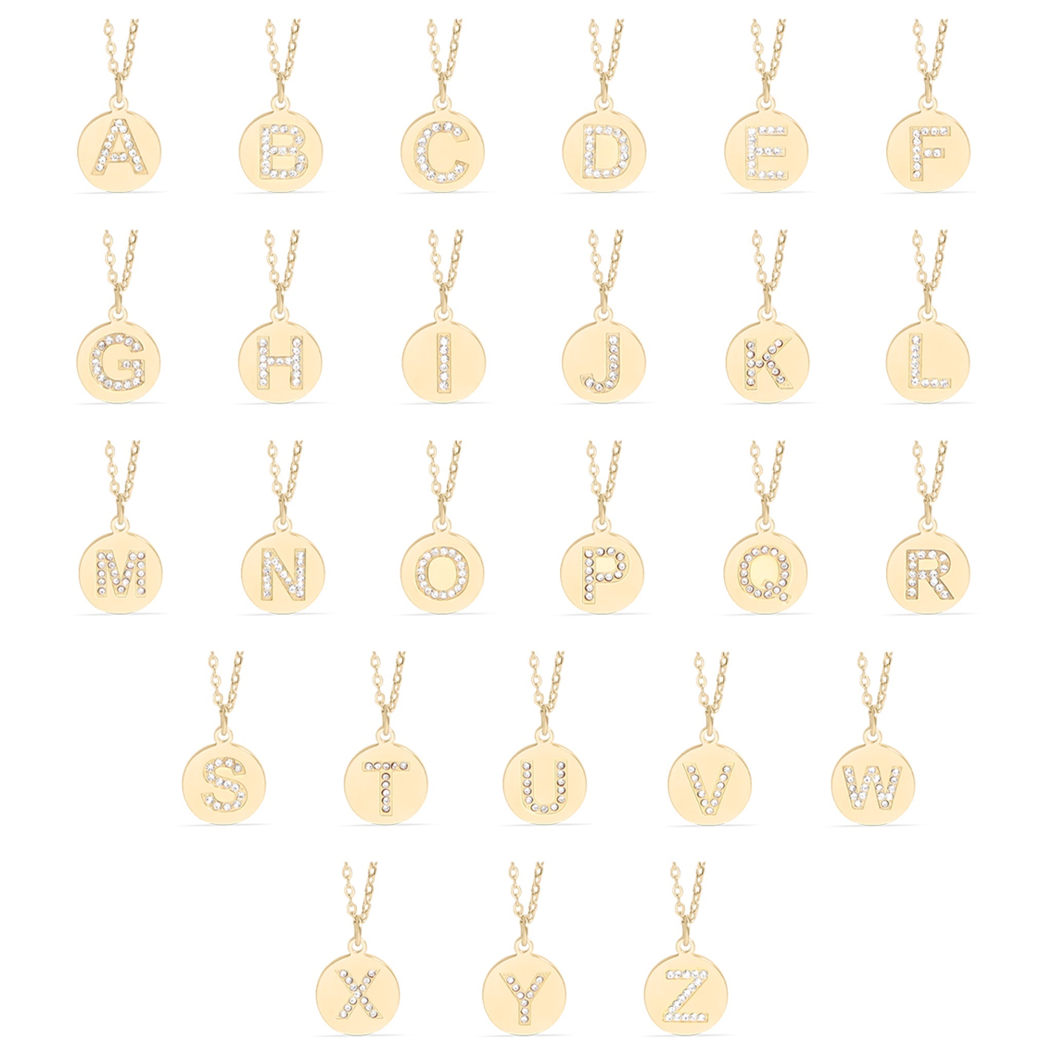 18K Gold Pendant Necklace – Personalized Initial Pendant With Sparkling CZ Stone - Necklaces | Sunflower Soul Boutique