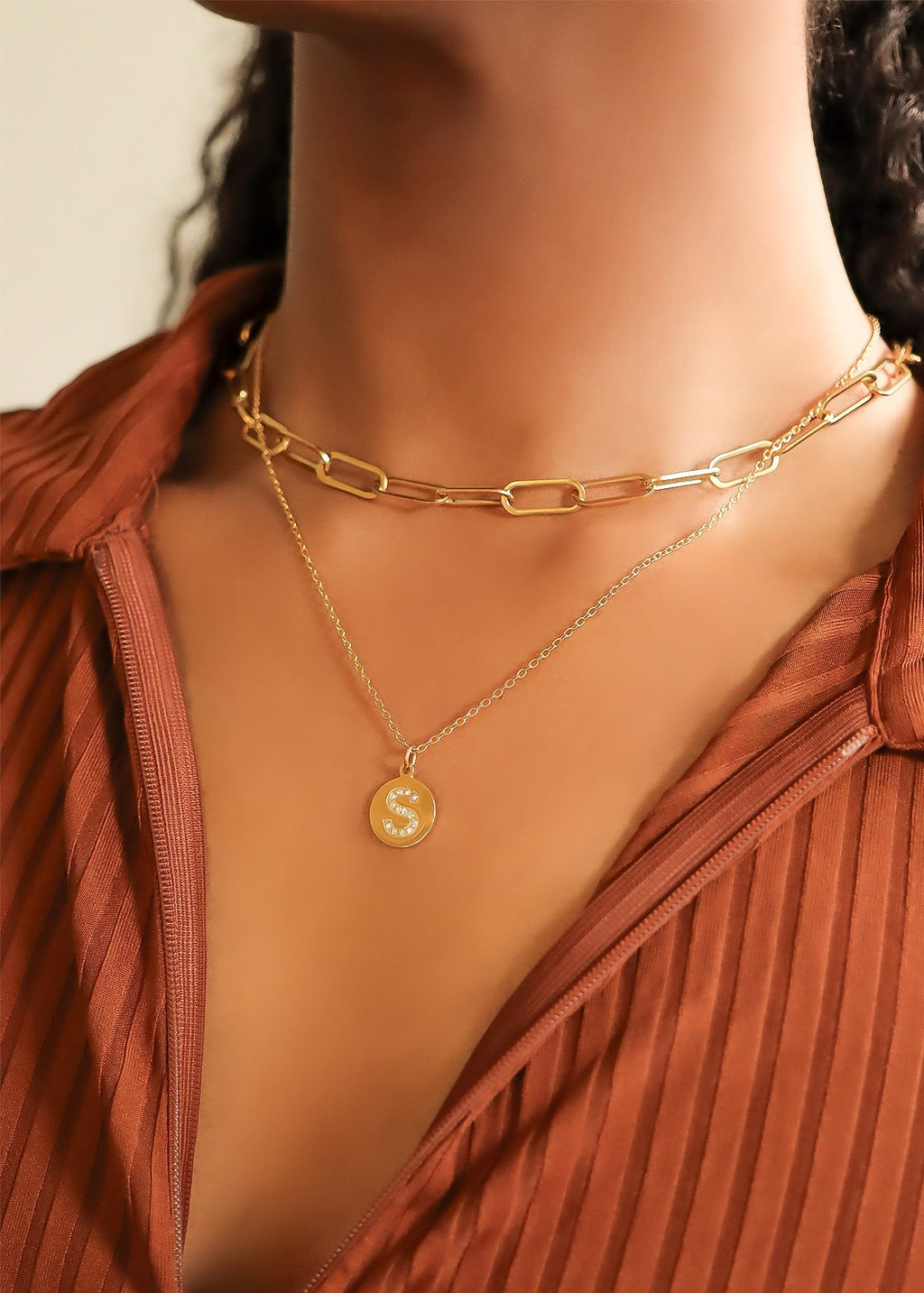 18K Gold Pendant Necklace – Personalized Initial Pendant With Sparkling CZ Stone - Necklaces | Sunflower Soul Boutique