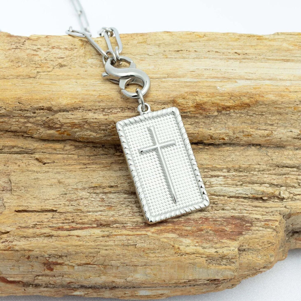 18K Gold Pendant – Square Cross Charm | Hypoallergenic Stainless Steel Jewelry - Pendants | Sunflower Soul Boutique