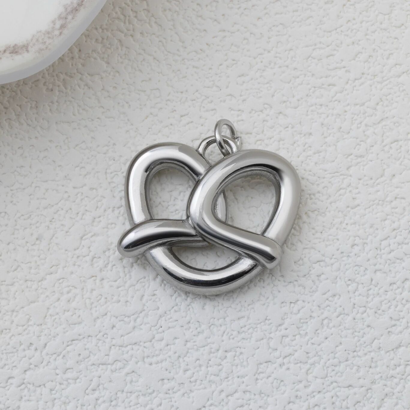 18K Gold Pretzel Charm – Polished Gold Finish Stainless Steel Charm with Jump Ring - Charms | Sunflower Soul Boutique
