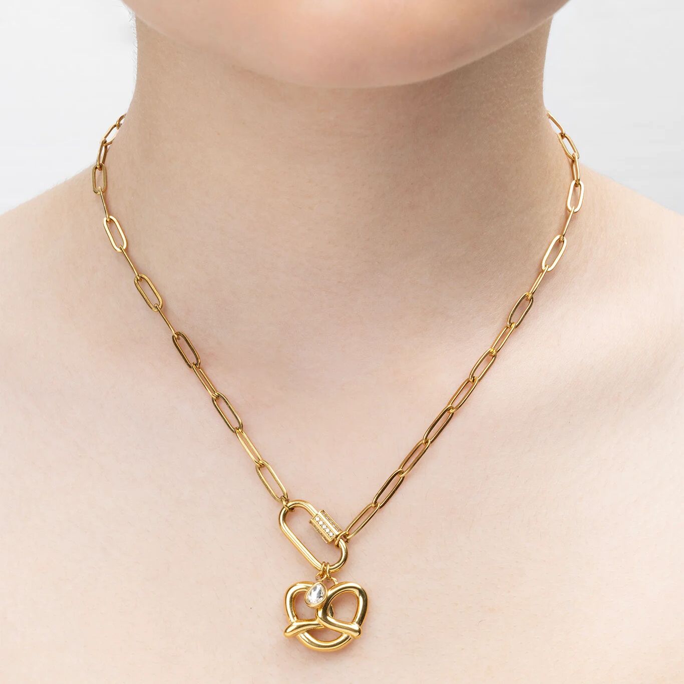 18K Gold Pretzel Charm – Polished Gold Finish Stainless Steel Charm with Jump Ring - Charms | Sunflower Soul Boutique