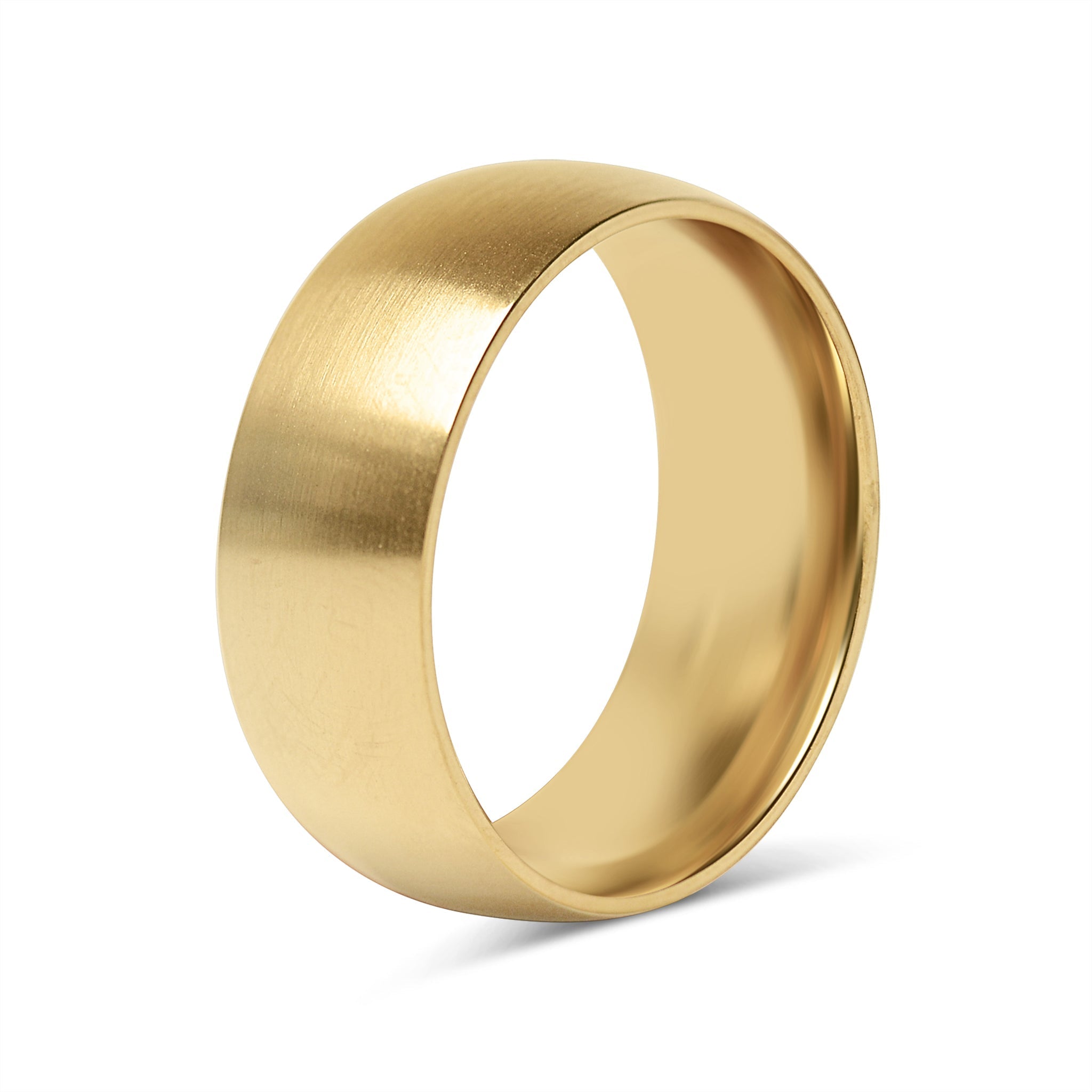 18K Gold PVD Ring – Hypoallergenic Stainless Steel Brushed Matte Band - Rings | Sunflower Soul Boutique