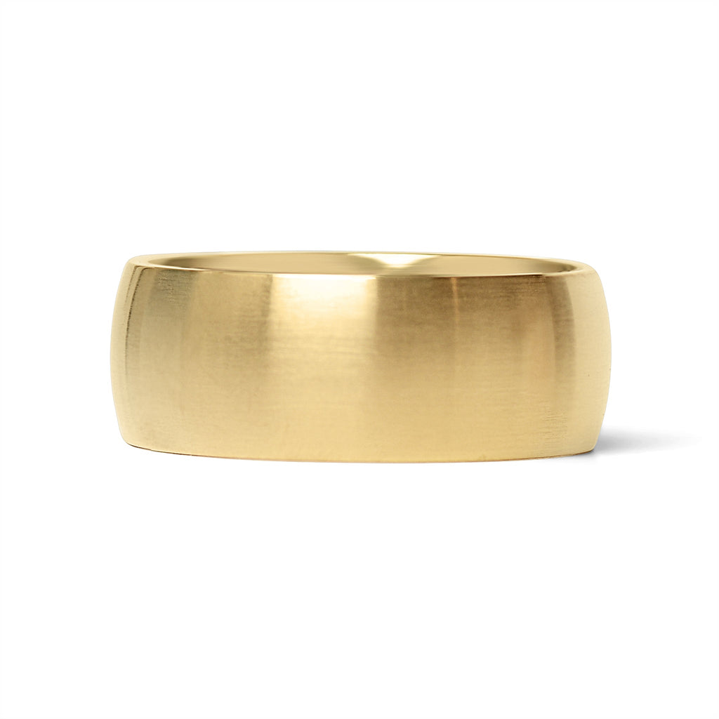 18K Gold PVD Ring – Hypoallergenic Stainless Steel Brushed Matte Band - Rings | Sunflower Soul Boutique