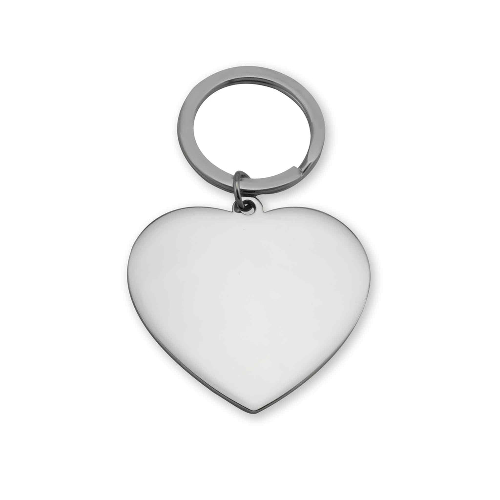 Engravable Heart Stainless Steel Keychain
