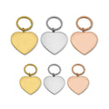18K Gold PVD Stainless Steel Engravable Heart Keychain
