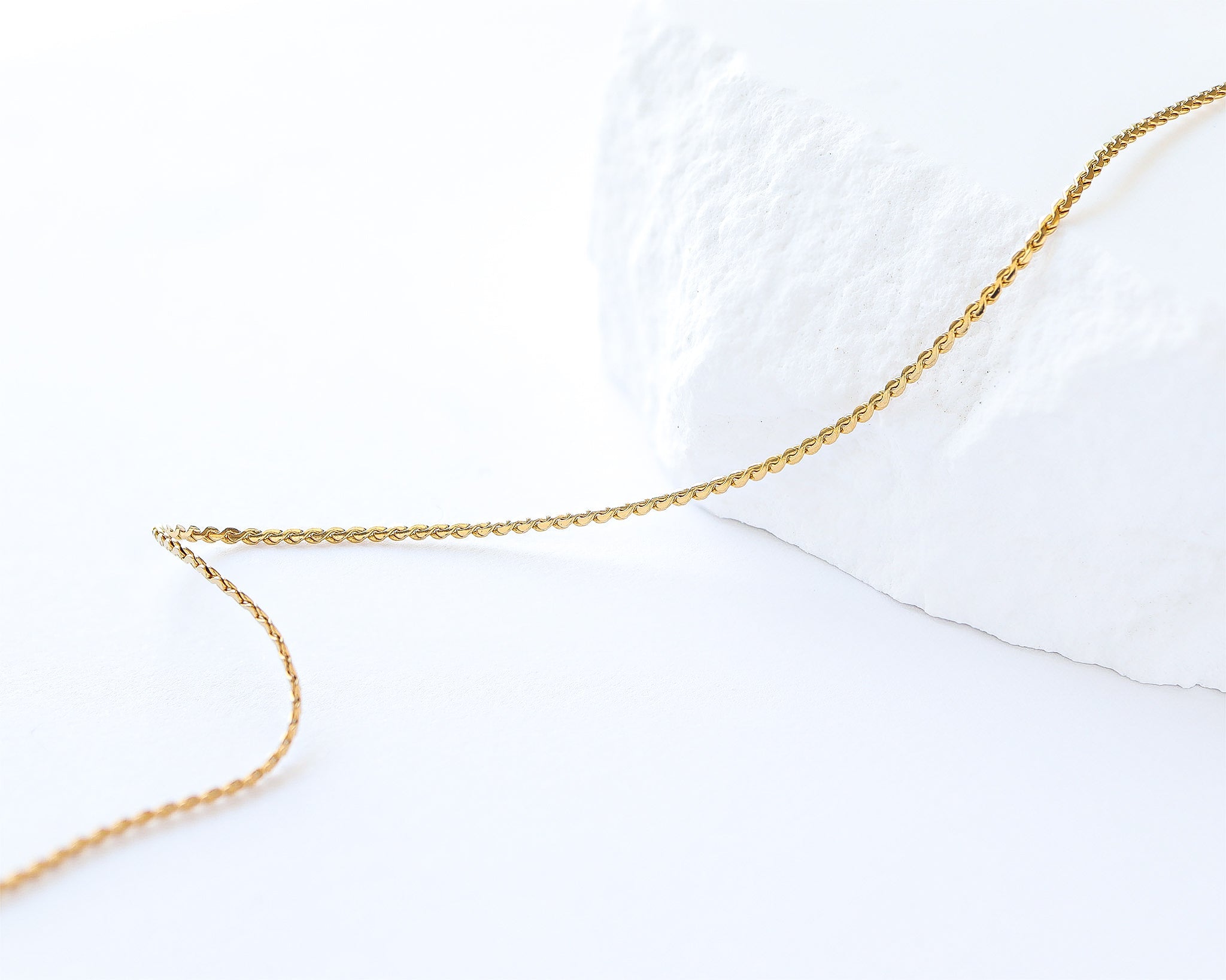 18K Gold PVD Stainless Steel Serpentine Chain Necklace