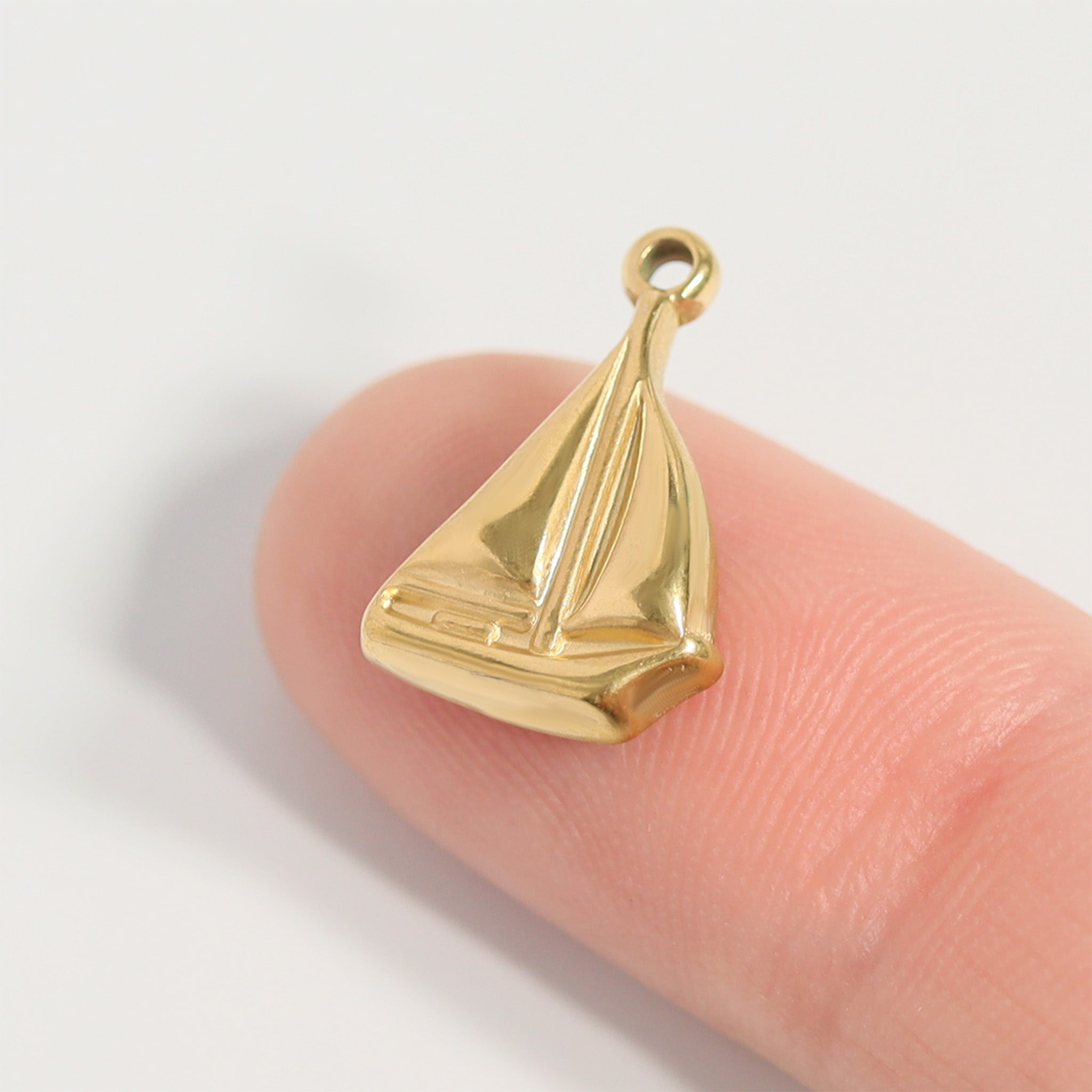 18k Gold Sailboat Charm – Durable Gold Plated Nautical Jewelry Pendant - charm | Sunflower Soul Boutique
