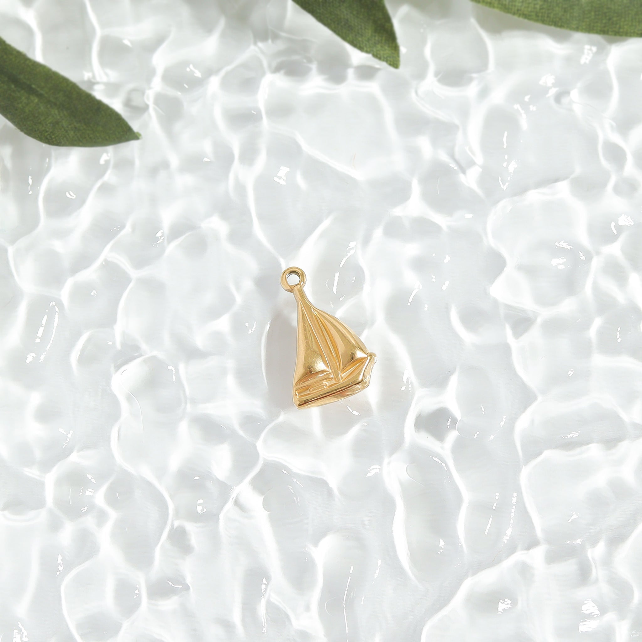 18k Gold Sailboat Charm – Durable Gold Plated Nautical Jewelry Pendant - charm | Sunflower Soul Boutique