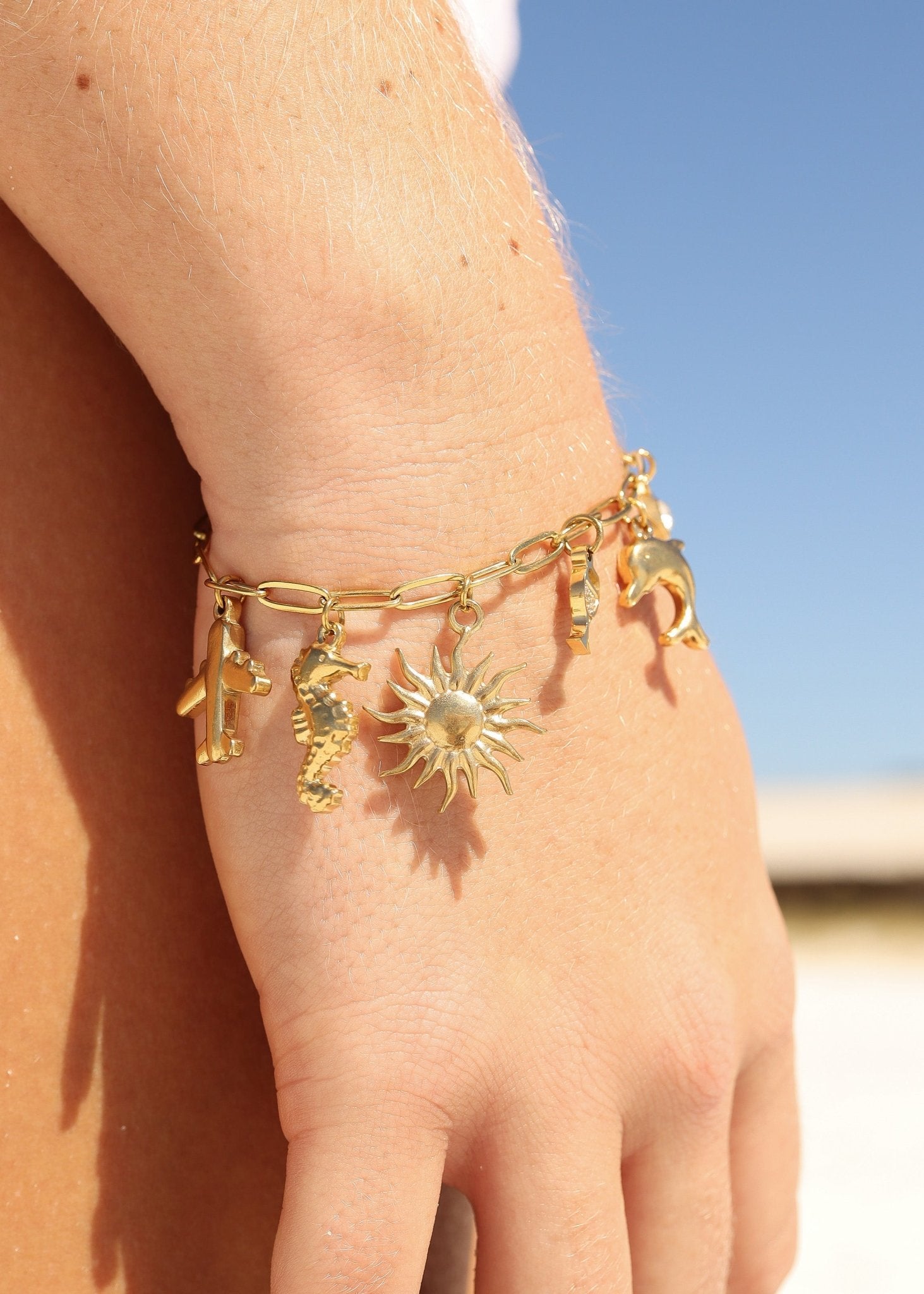 18K Gold Seahorse Charm – Hypoallergenic Stainless Steel Non Tarnish Pendant - charm | Sunflower Soul Boutique