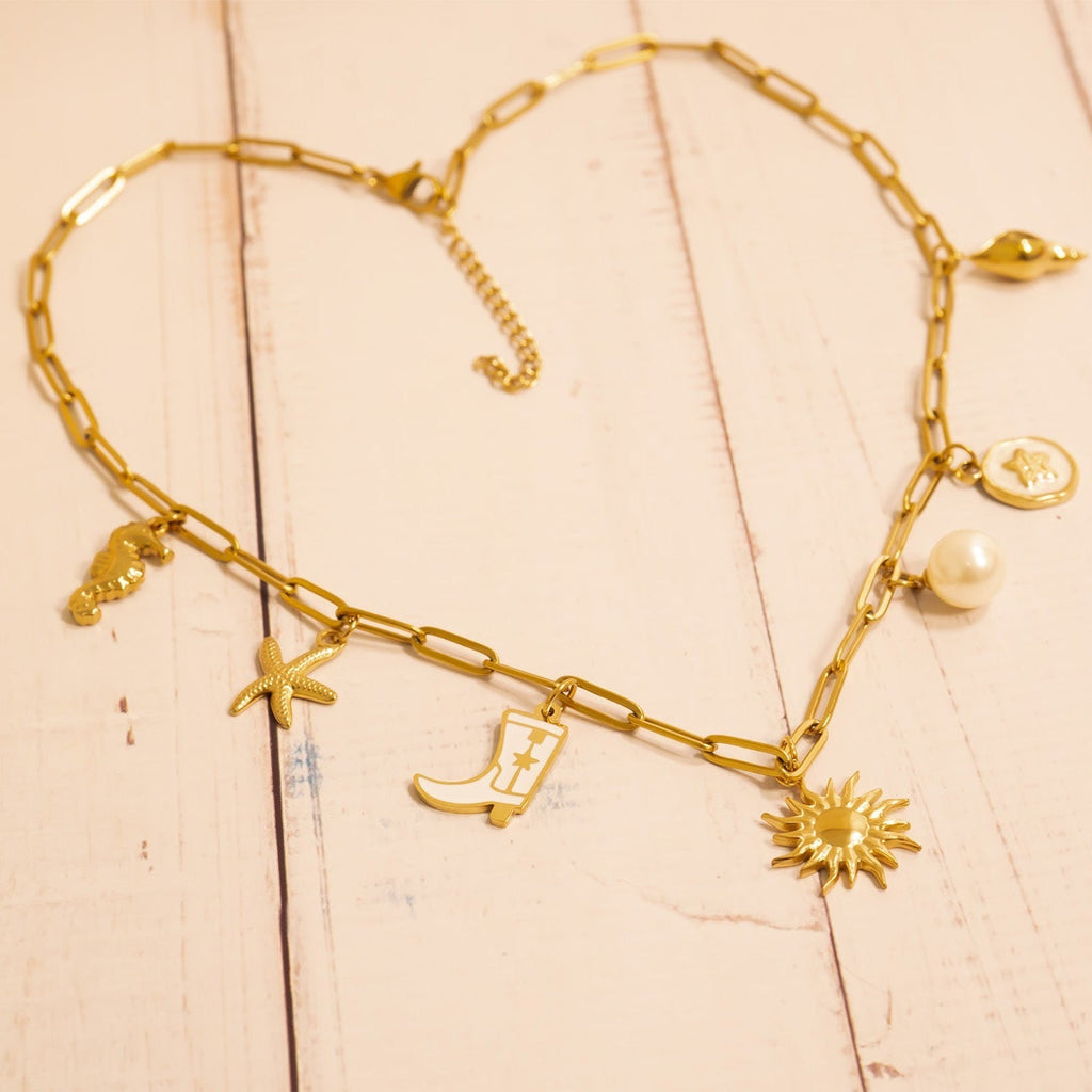 18K Gold Seahorse Charm – Hypoallergenic Stainless Steel Non Tarnish Pendant - charm | Sunflower Soul Boutique