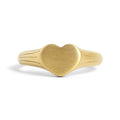 18K Gold Signet Ring – Engraved Heart Shaped Waterproof Durable Gold Stainless Steel - Ring | Sunflower Soul Boutique