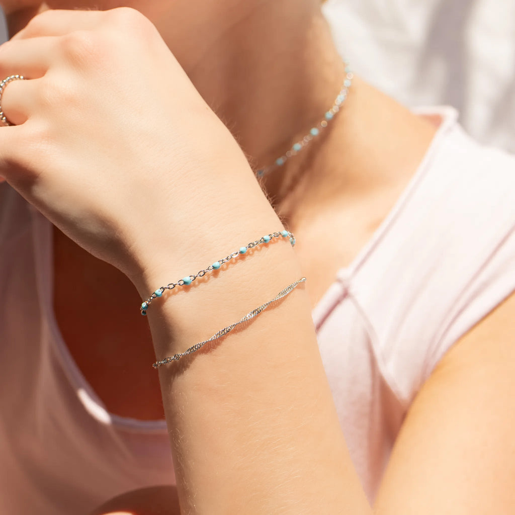18K Gold Singapore Bracelet – Lightweight Rope Style Chain, Hypoallergenic Jewelry - Bracelets | Sunflower Soul Boutique
