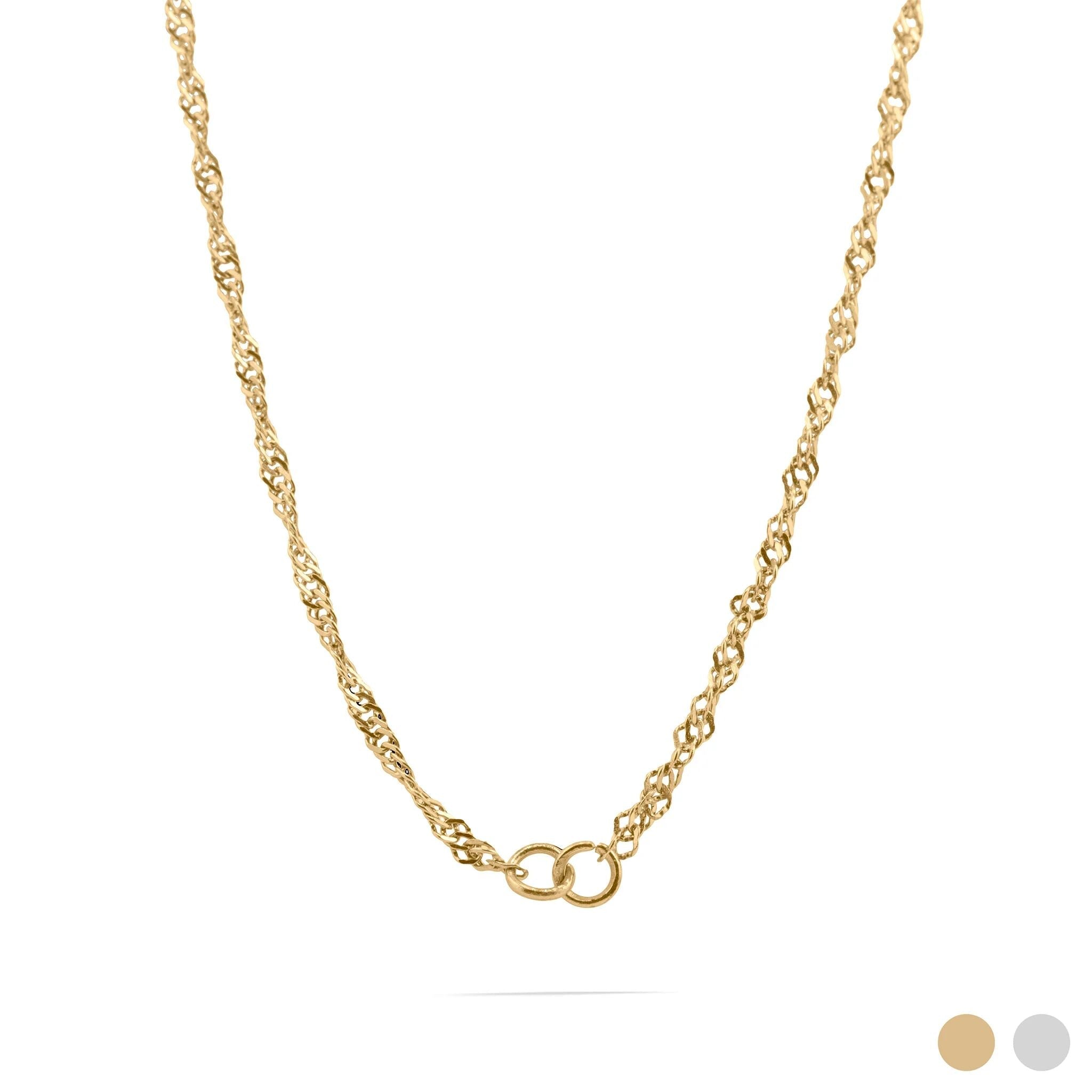 18K Gold Singapore Chain - Tarnish Resistant Stainless Steel Split Necklace - Necklaces | Sunflower Soul Boutique