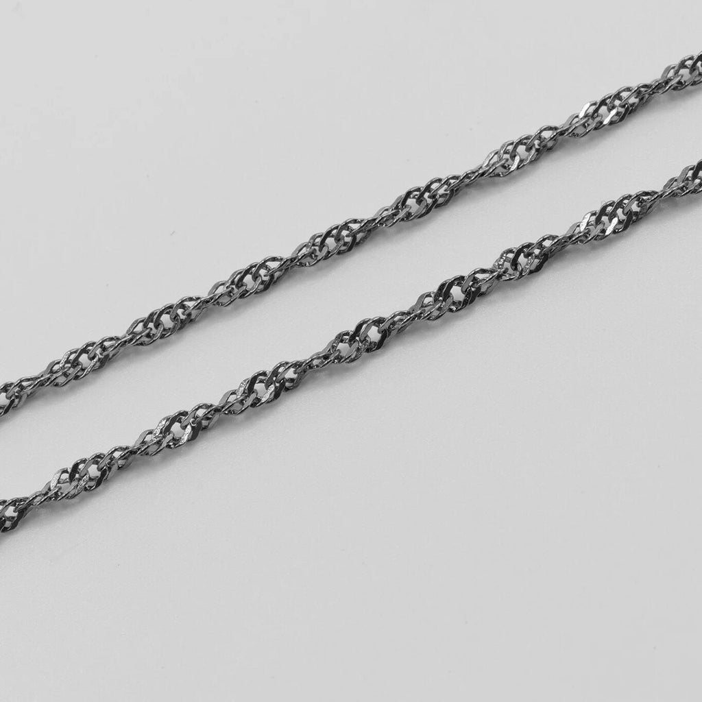 18K Gold Singapore Chain - Tarnish Resistant Stainless Steel Split Necklace - Necklaces | Sunflower Soul Boutique