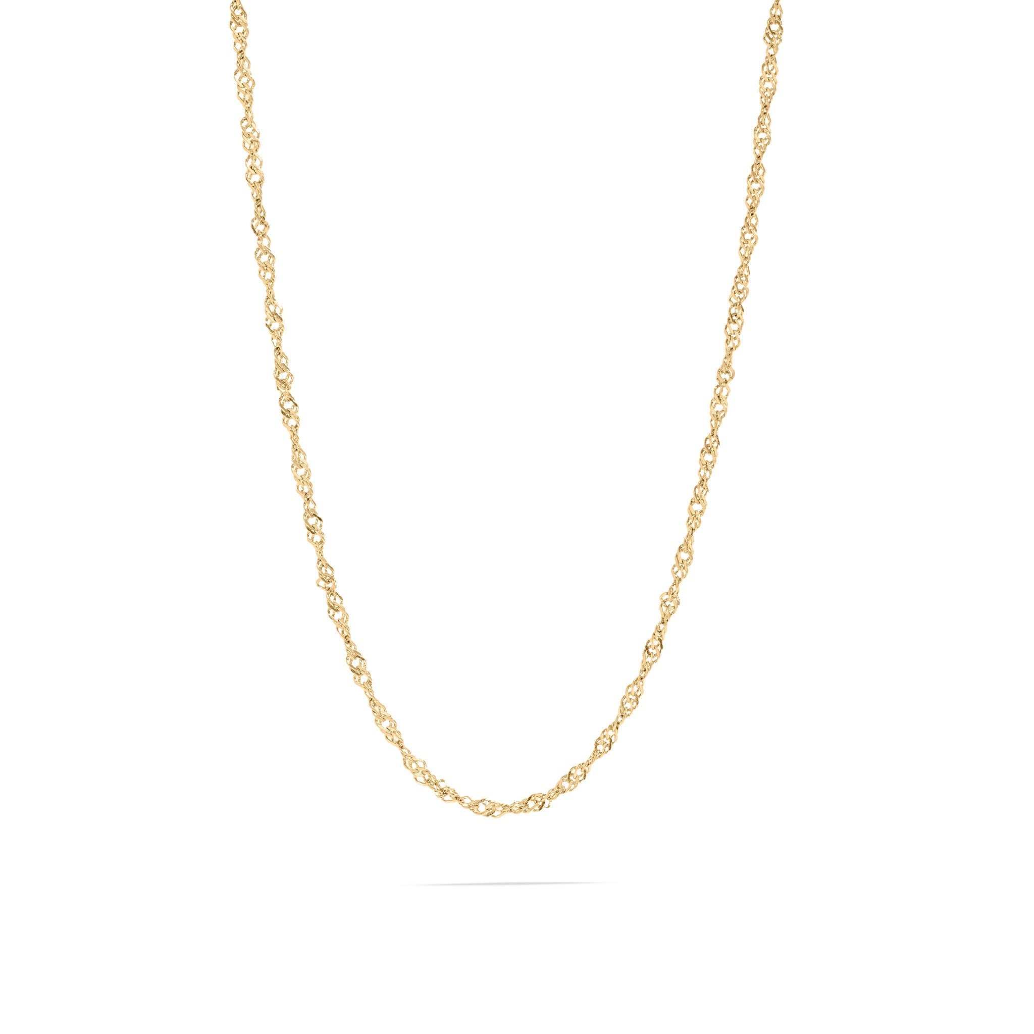 18K Gold Singapore Chain – Twisted Diamond Cut Stainless Steel Necklace - Necklaces | Sunflower Soul Boutique
