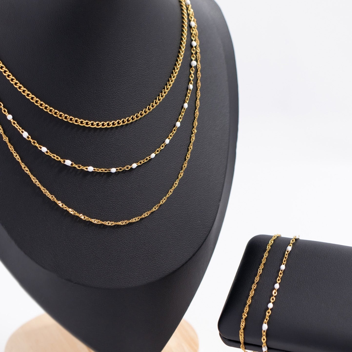 18K Gold Singapore Chain – Twisted Diamond Cut Stainless Steel Necklace - Necklaces | Sunflower Soul Boutique