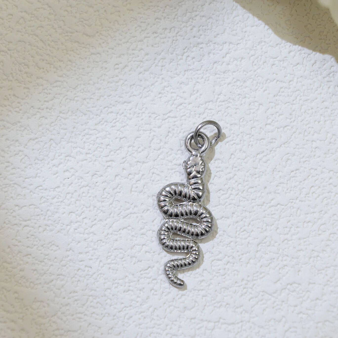 18K Gold Snake Charm – Tarnish Resistant Stainless Steel Charm With Etched Scales - Charms | Sunflower Soul Boutique